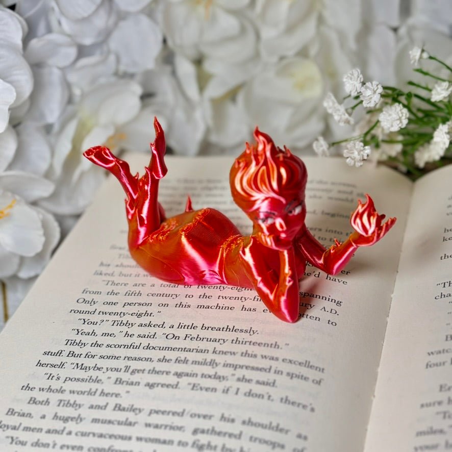 3d Printed Fire Sprite Bookshelf Decor - Awfullynerdy.co