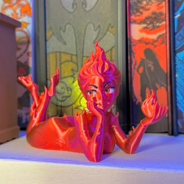 3d Printed Fire Sprite Bookshelf Decor - Awfullynerdy.co