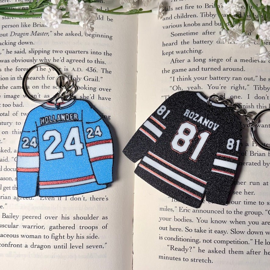 3D Printed Hockey Romance Ilya & Shane Keychains | Bundle of 2 | Book Lover Keychain Set | Lightweight Fandom Accessory - Awfullynerdy.co
