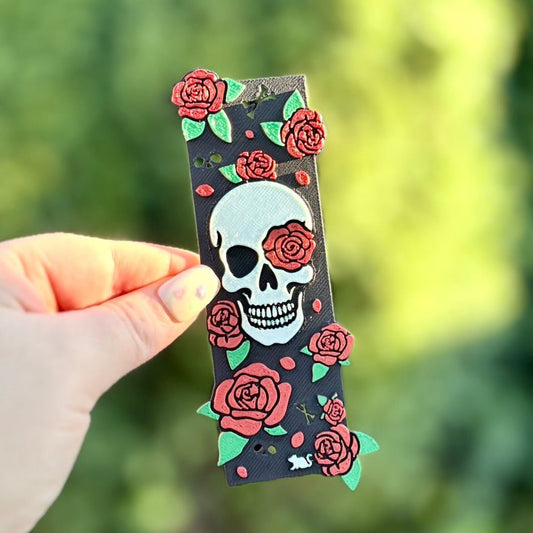 3d Printed Little Mouse Skull and Rose Bookmark - Awfullynerdy.co