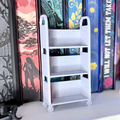 3D Printed Mini TBR Cart | Book Lover Shelf Decor | Tiny Book Cart | Reading Tracker Decor | Bookish Gift - Awfullynerdy.co