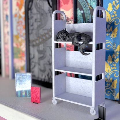 3D Printed Mini TBR Cart | Book Lover Shelf Decor | Tiny Book Cart | Reading Tracker Decor | Bookish Gift - Awfullynerdy.co