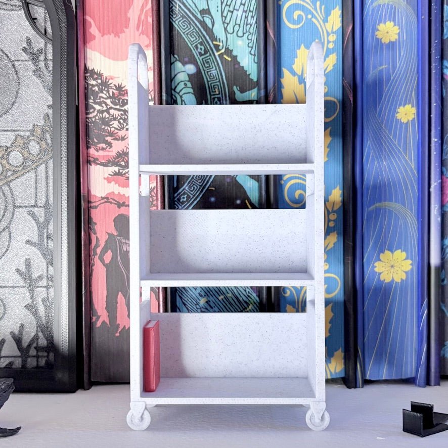 3D Printed Mini TBR Cart | Book Lover Shelf Decor | Tiny Book Cart | Reading Tracker Decor | Bookish Gift - Awfullynerdy.co