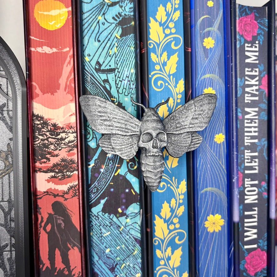 3d Printed Moth Book Spine Hugger Bookshelf Decor - Awfullynerdy.co