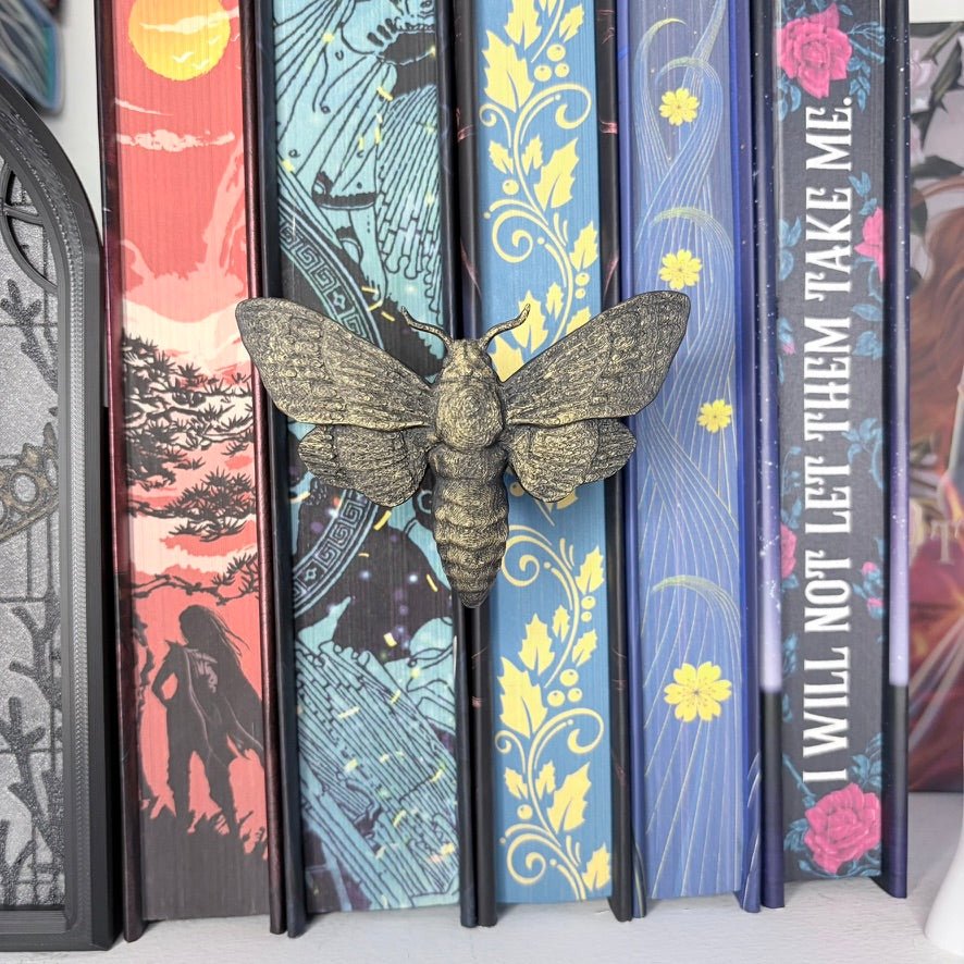 3d Printed Moth Book Spine Hugger Bookshelf Decor - Awfullynerdy.co