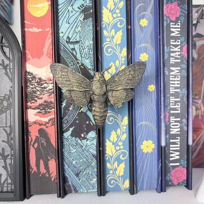 3d Printed Moth Book Spine Hugger Bookshelf Decor - Awfullynerdy.co