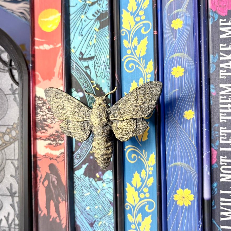3d Printed Moth Book Spine Hugger Bookshelf Decor - Awfullynerdy.co