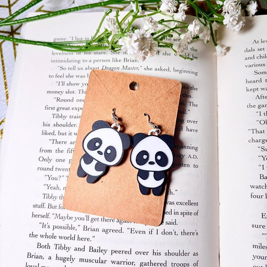 3D Printed Panda Earrings - Awfullynerdy.co