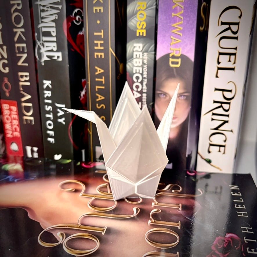 3D Printed Paper Crane Bookshelf Decor - Awfullynerdy.co