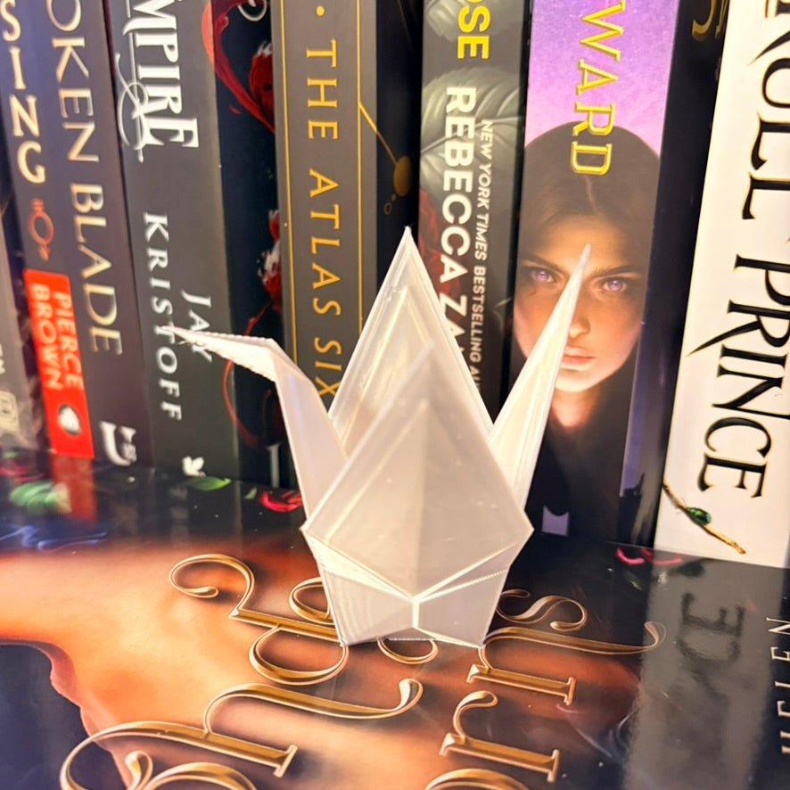 3D Printed Paper Crane Bookshelf Decor - Awfullynerdy.co