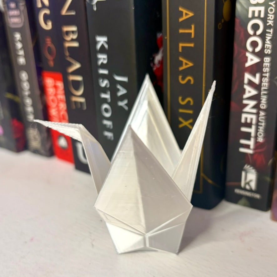 3D Printed Paper Crane Bookshelf Decor - Awfullynerdy.co