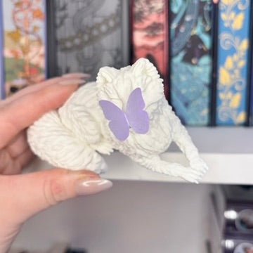 3d Printed Perchling Fox with Butterfly Bookshelf Decor - Awfullynerdy.co