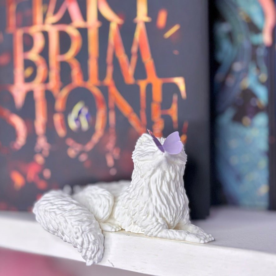 3d Printed Perchling Fox with Butterfly Bookshelf Decor - Awfullynerdy.co