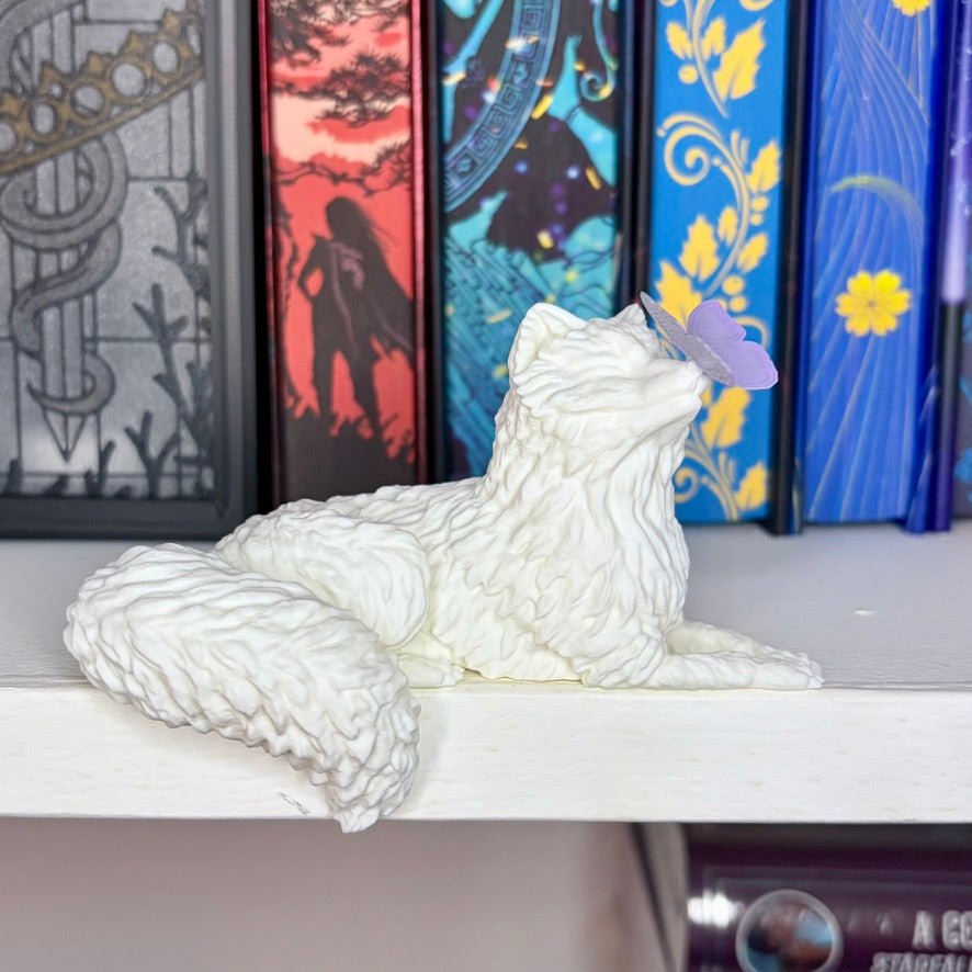 3d Printed Perchling Fox with Butterfly Bookshelf Decor - Awfullynerdy.co