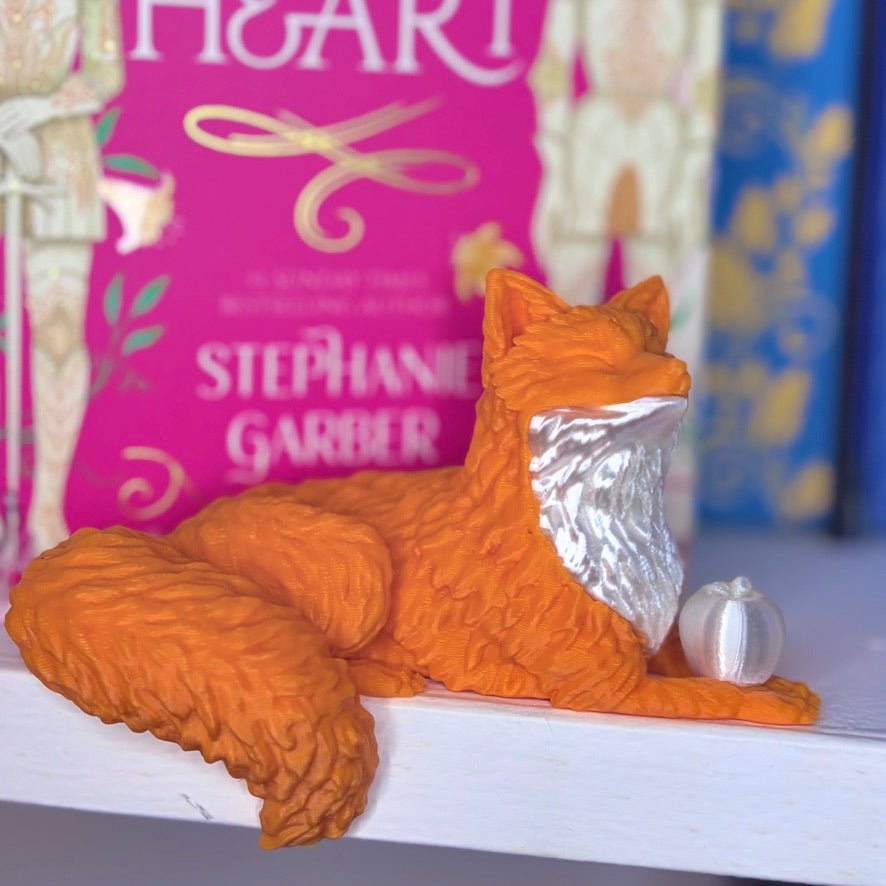 3d Printed Perchling OUABH Inspired Fox with Apple Bookshelf Decor - Awfullynerdy.co