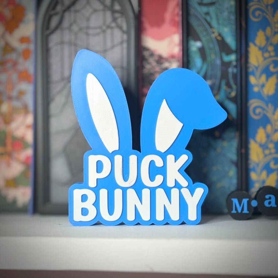 3d Printed Puck Bunny Shelf Sign - Awfullynerdy.co