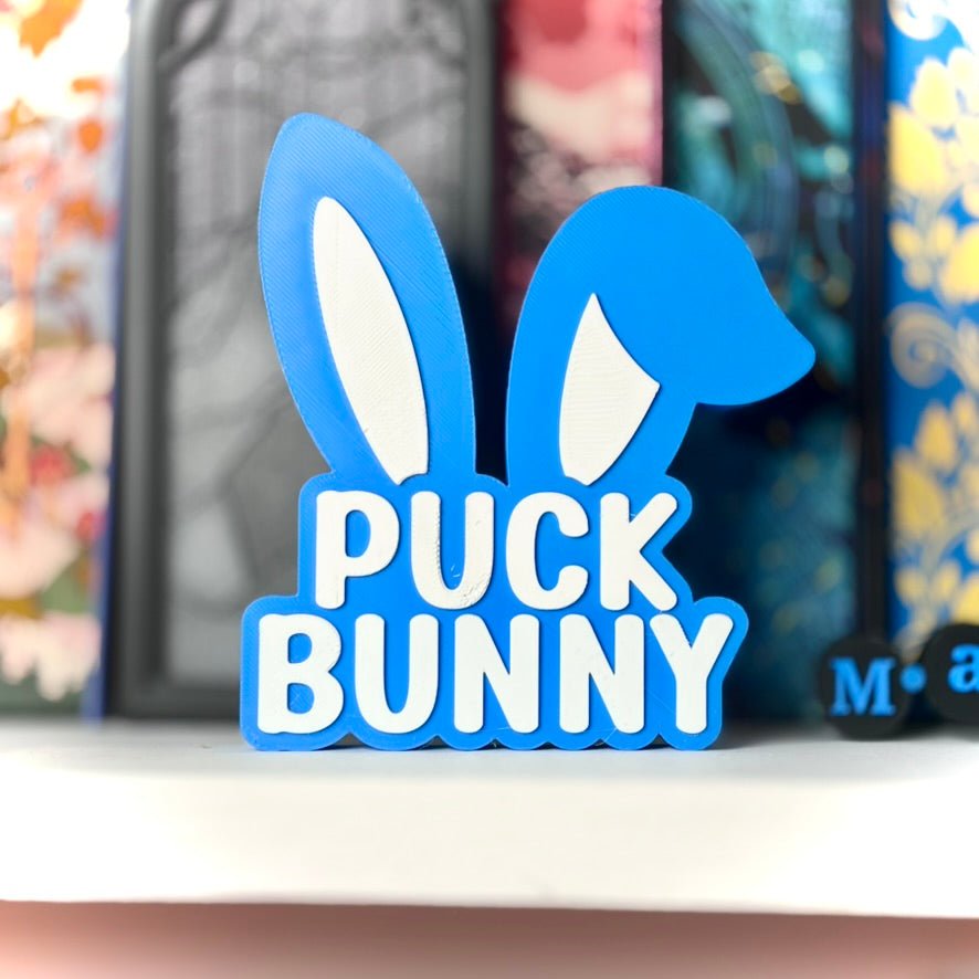 3d Printed Puck Bunny Shelf Sign - Awfullynerdy.co