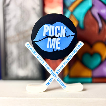 3d Printed Puck Me Shelf Decor - Hockey Romance - Awfullynerdy.co
