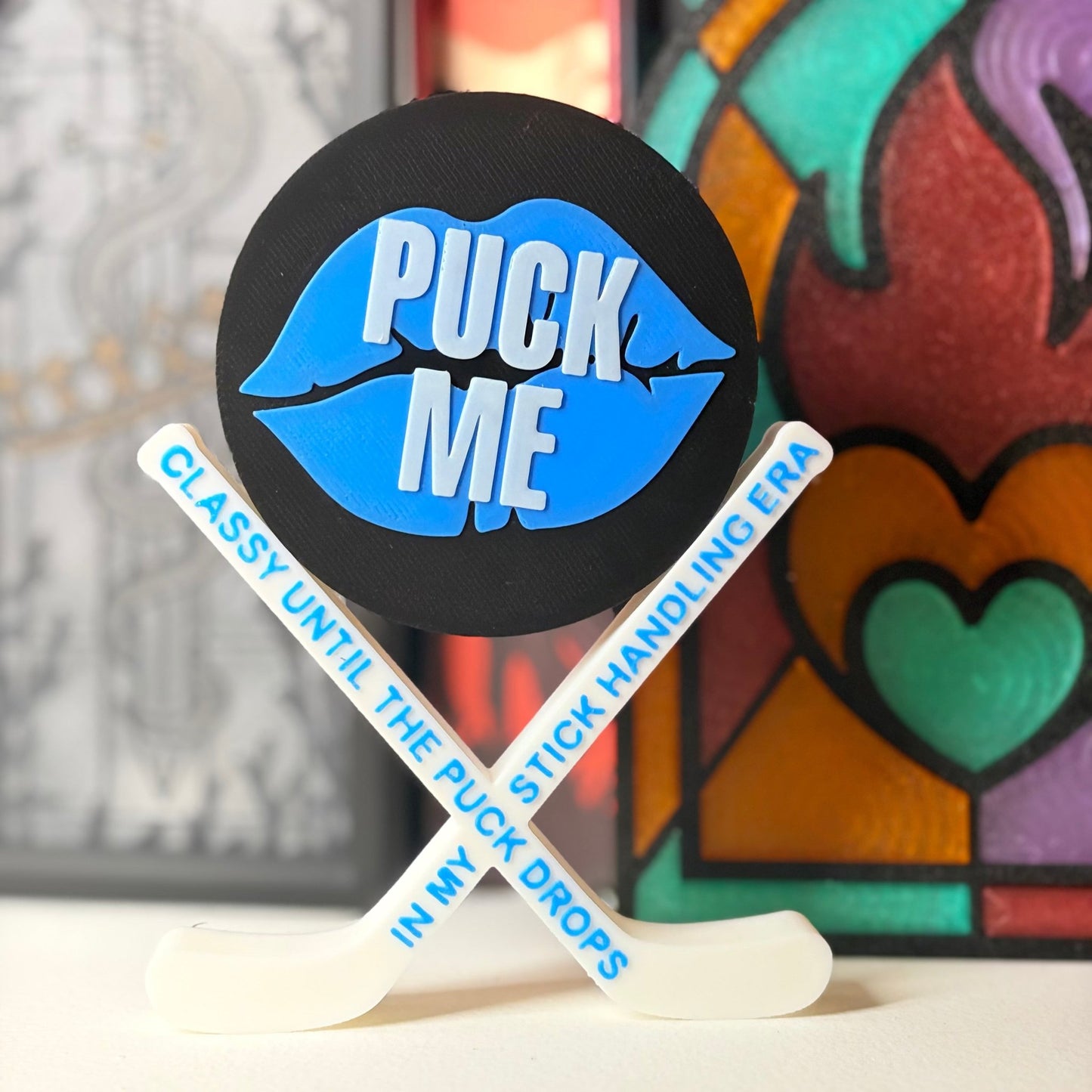 3d Printed Puck Me Shelf Decor - Hockey Romance - Awfullynerdy.co