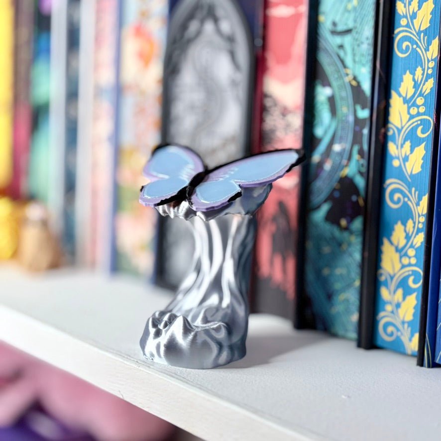 3d Printed Quicksilver Butterfly Bookshelf Decor - Awfullynerdy.co
