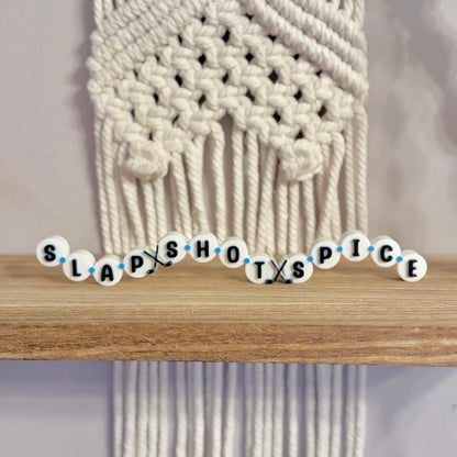 3d Printed Shelf Friendship Bracelet Sign - "Slap Shot Spice" - Awfullynerdy.co