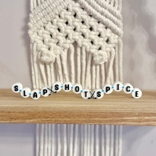 3d Printed Shelf Friendship Bracelet Sign - "Slap Shot Spice" - Awfullynerdy.co