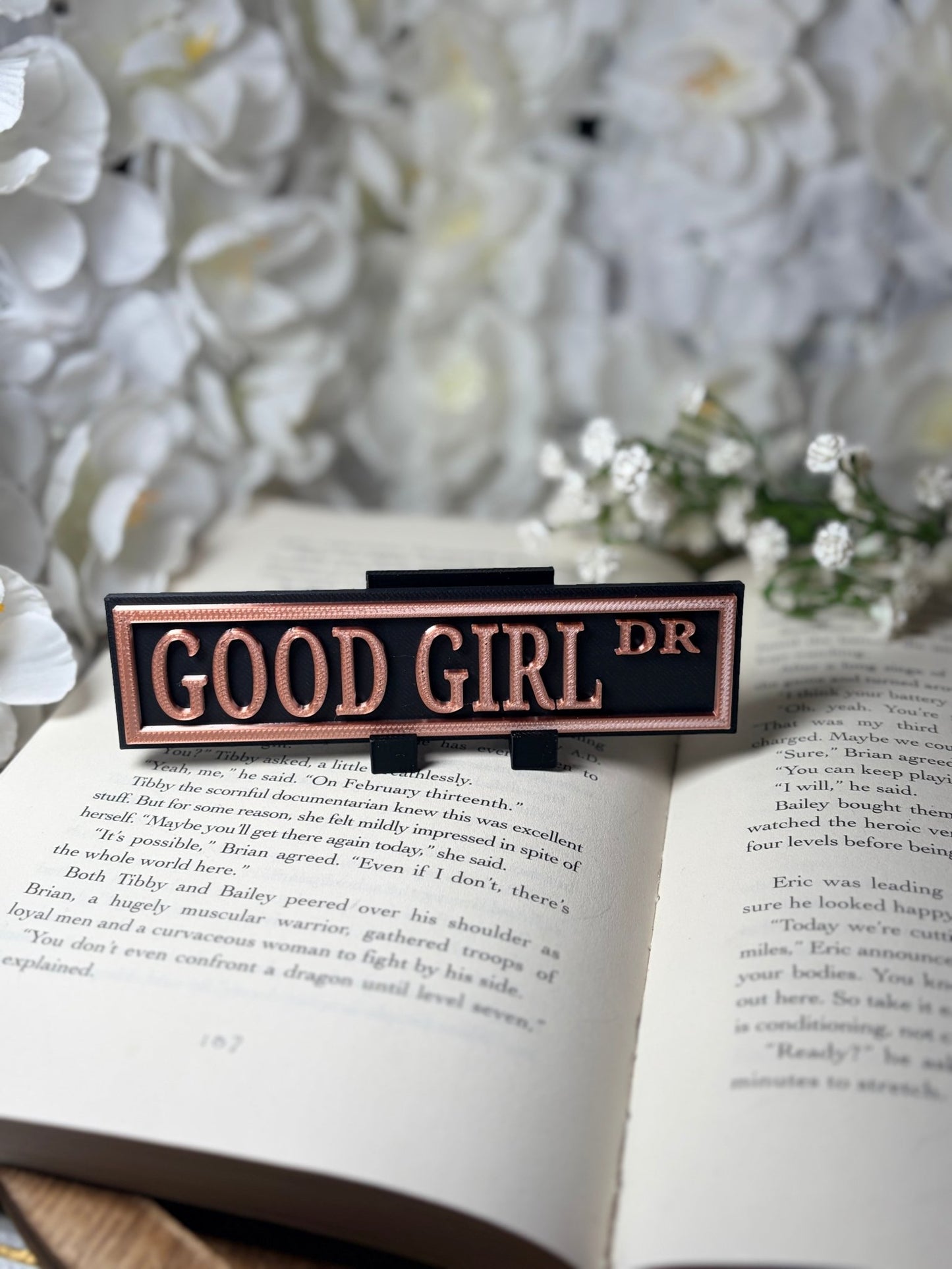 3d Printed Shelf Sign - Good Girl DR - Awfullynerdy.co