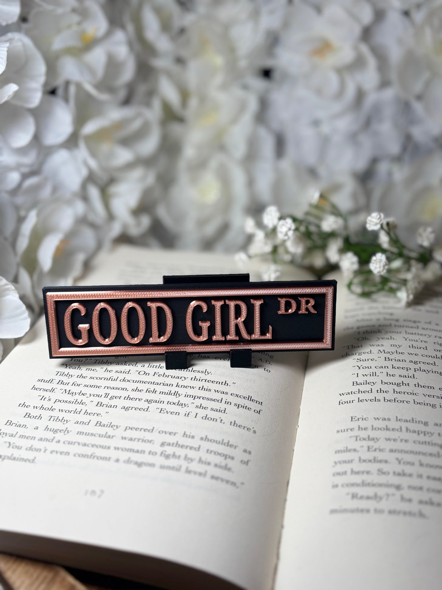 3d Printed Shelf Sign - Good Girl DR - Awfullynerdy.co