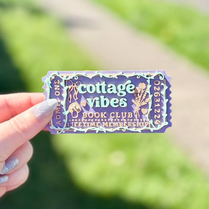 3d Printed Shelf Trope Ticket - Cottage Vibes Book Club - Awfullynerdy.co