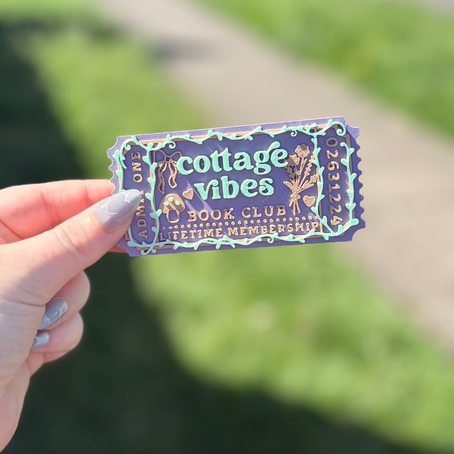 3d Printed Shelf Trope Ticket - Cottage Vibes Book Club - Awfullynerdy.co