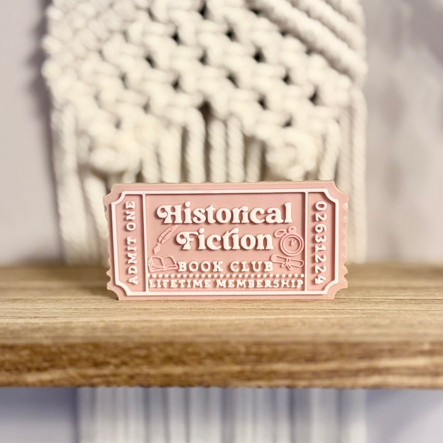 3d Printed Shelf Trope Ticket - Historical Fiction Book Club - Awfullynerdy.co