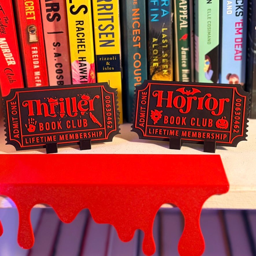 3d Printed Shelf Trope Ticket - Horror Book Club - Awfullynerdy.co