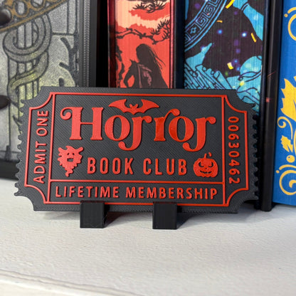3d Printed Shelf Trope Ticket - Horror Book Club - Awfullynerdy.co