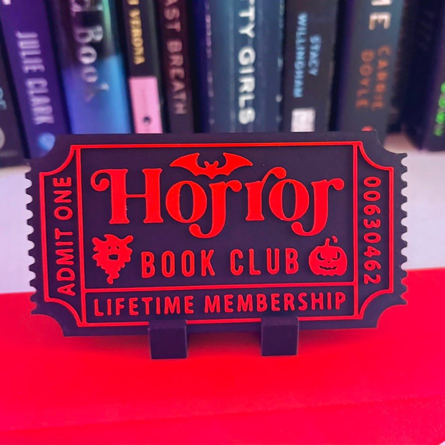 3d Printed Shelf Trope Ticket - Horror Book Club - Awfullynerdy.co