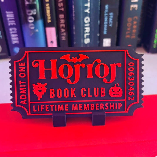 3d Printed Shelf Trope Ticket - Horror Book Club - Awfullynerdy.co