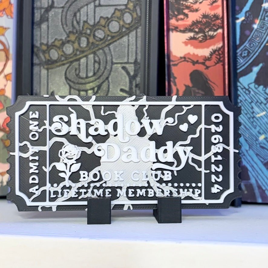 3d Printed Shelf Trope Ticket - Shadow Daddy Book Club - Awfullynerdy.co