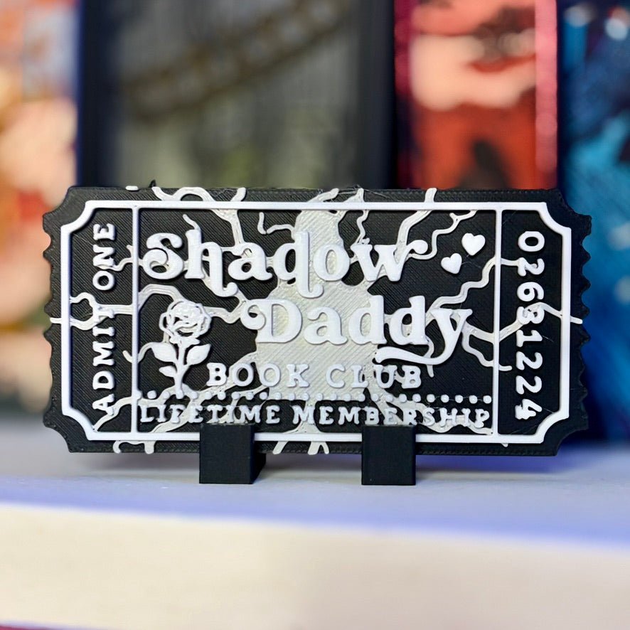 3d Printed Shelf Trope Ticket - Shadow Daddy Book Club - Awfullynerdy.co