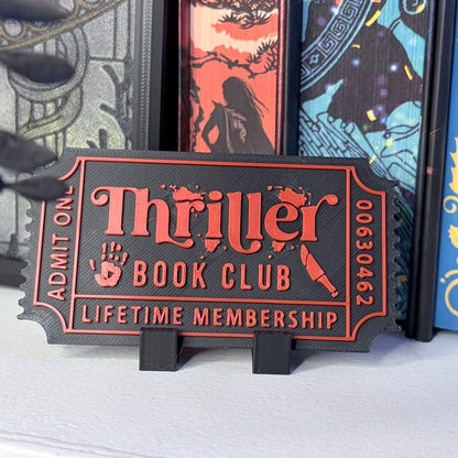 3d Printed Shelf Trope Ticket - Thriller Book Club - Awfullynerdy.co