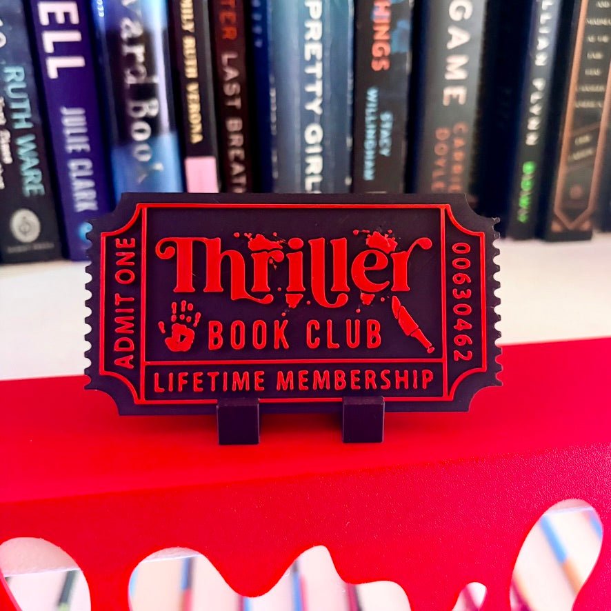 3d Printed Shelf Trope Ticket - Thriller Book Club - Awfullynerdy.co