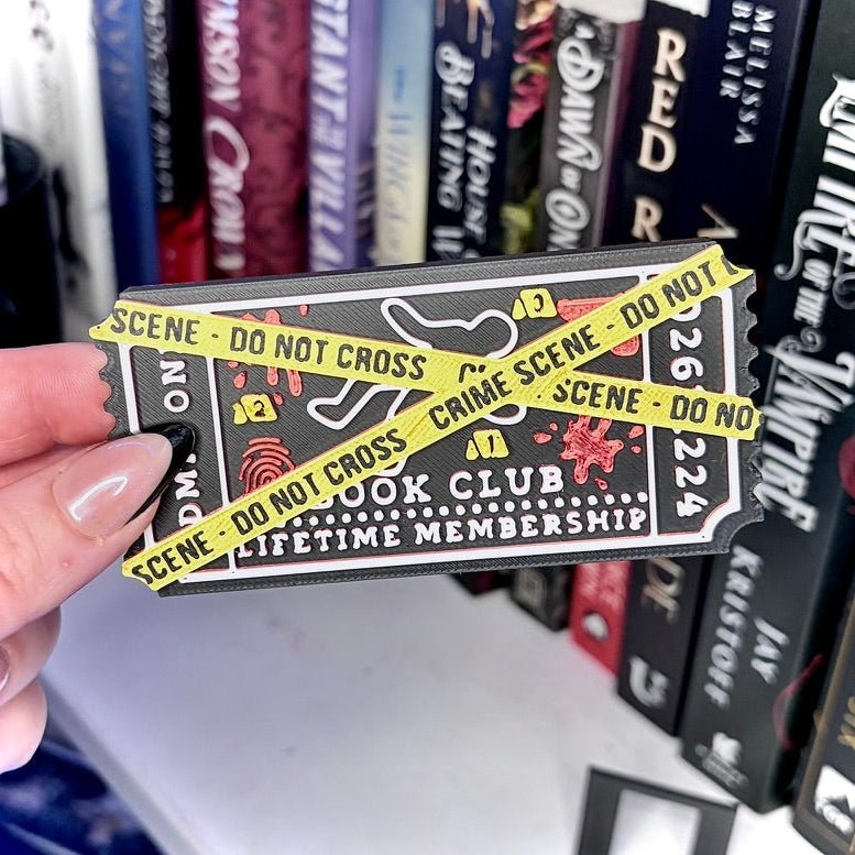 3d Printed Shelf Trope Ticket - True Crime Book Club - Awfullynerdy.co
