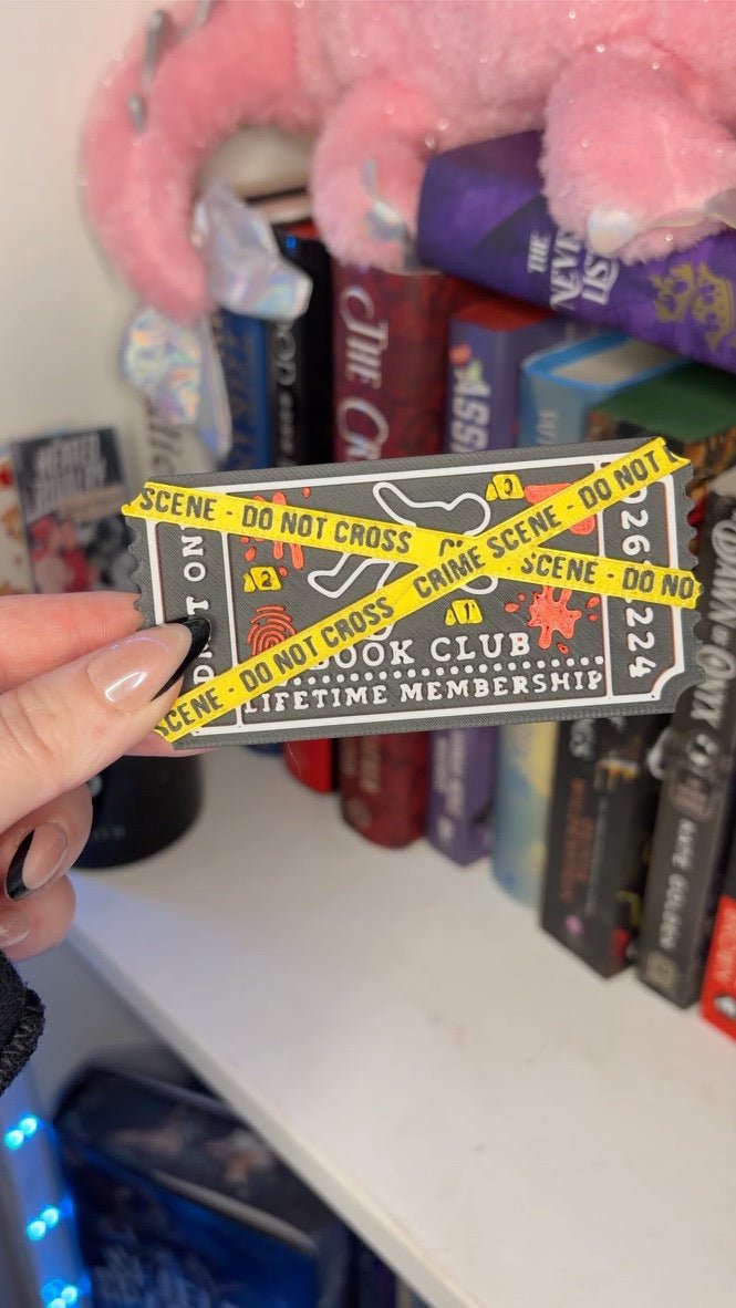 3d Printed Shelf Trope Ticket - True Crime Book Club - Awfullynerdy.co