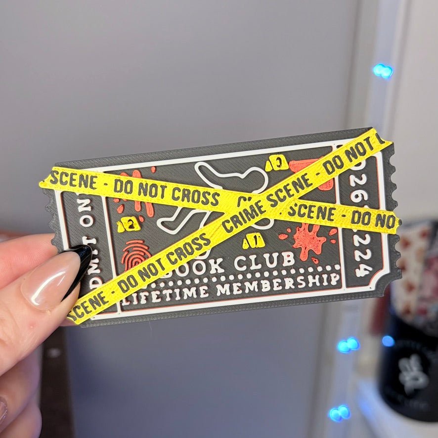 3d Printed Shelf Trope Ticket - True Crime Book Club - Awfullynerdy.co