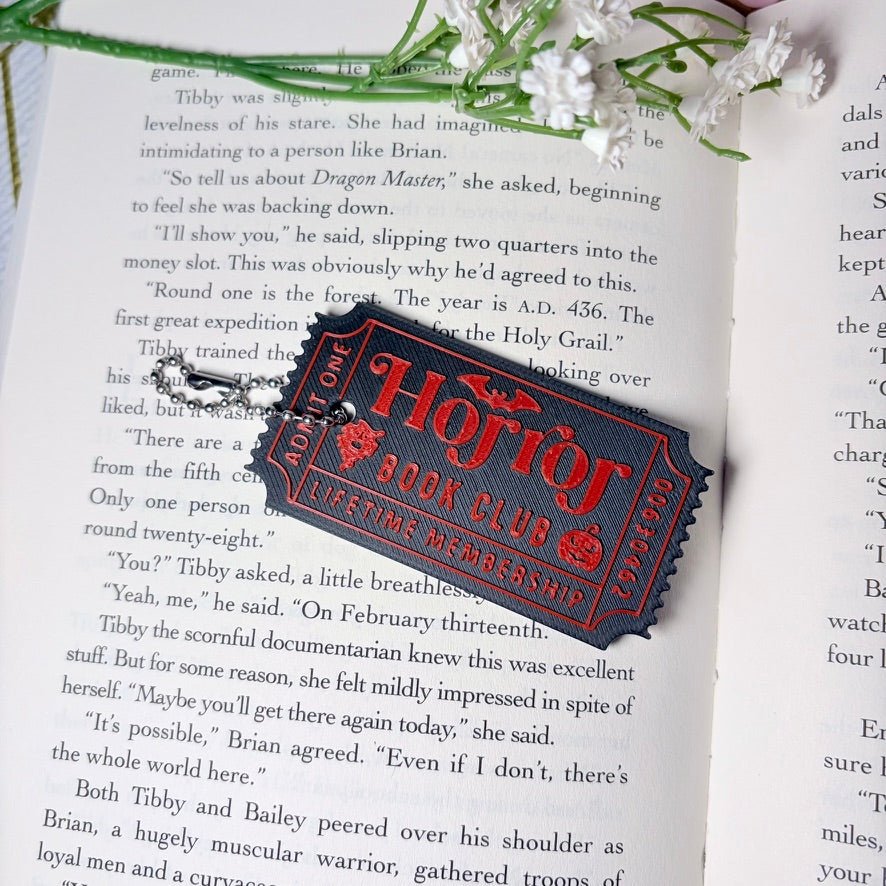 3D Printed Thin Horror Ticket Keychain | Chain Clasp - Awfullynerdy.co