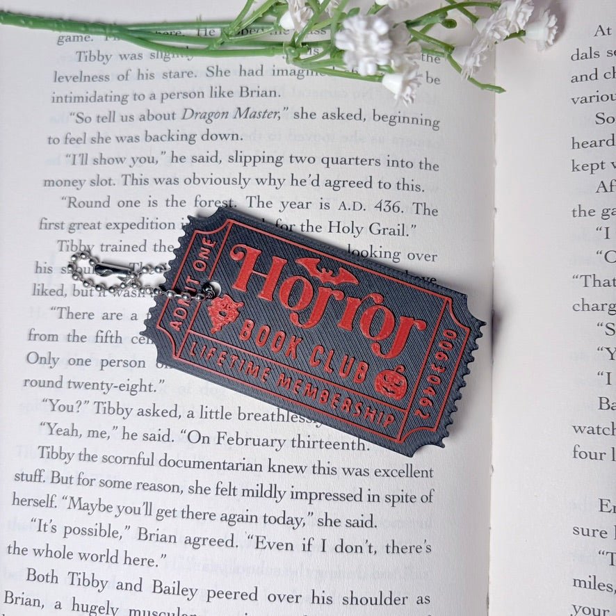 3D Printed Thin Horror Ticket Keychain | Chain Clasp - Awfullynerdy.co