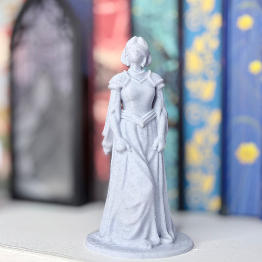 3d Printed Girl with Covered Eyes Bookshelf Decor