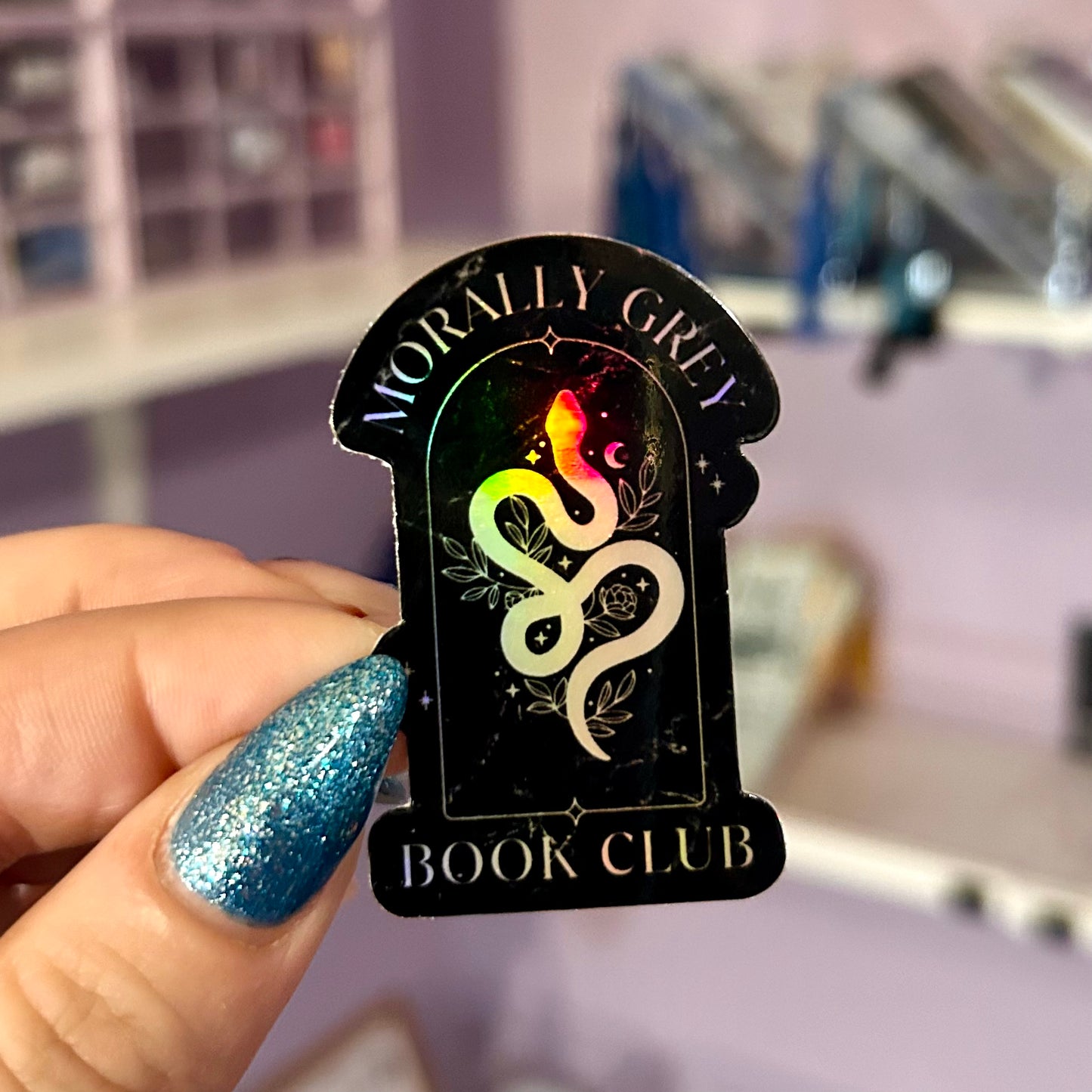 Morally Grey Book Club Smut Holographic 2-inch Sticker