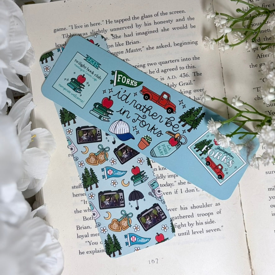 I'd Rather be in Forks Dual-Sided Cardstock Bookmark