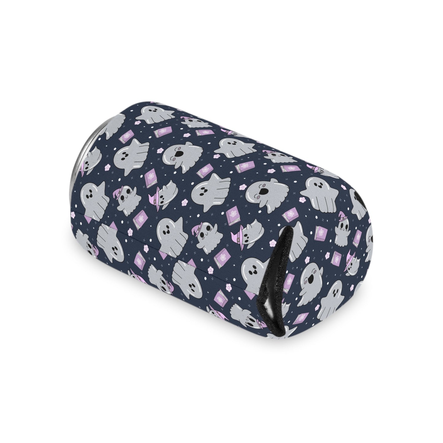 Ghost Pattern Can Cooler – Cute Spooky Drink Koozie