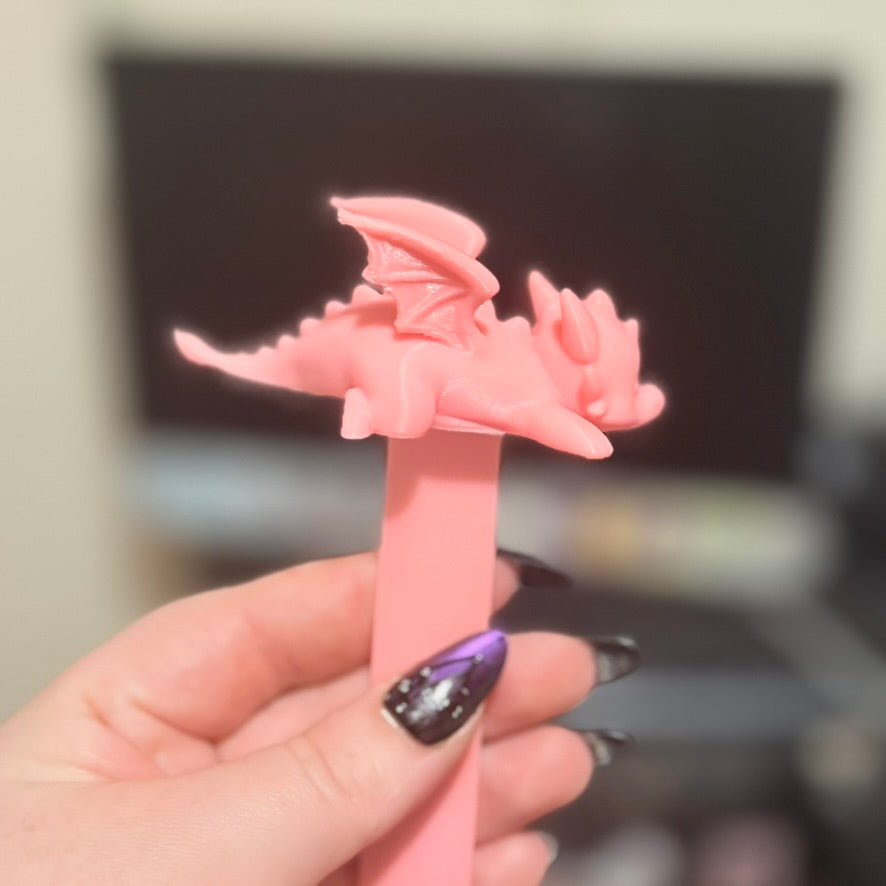 3D Printed Glow-in-the-Dark Chibi Dragon Bookmark | Cute Book Accessory