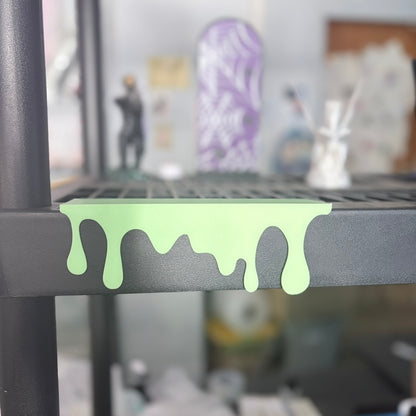3d Printed Glow-in-the-Dark Green Bookshelf Drips Decor